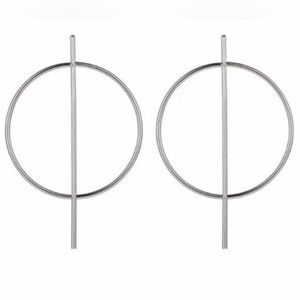 Modern silver tone earrings NWOT
